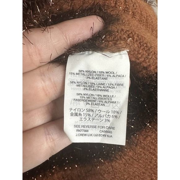 Madewell Womens Wool Brown Tinsel Stripe Sweater Size Small - Picture 5 of 6